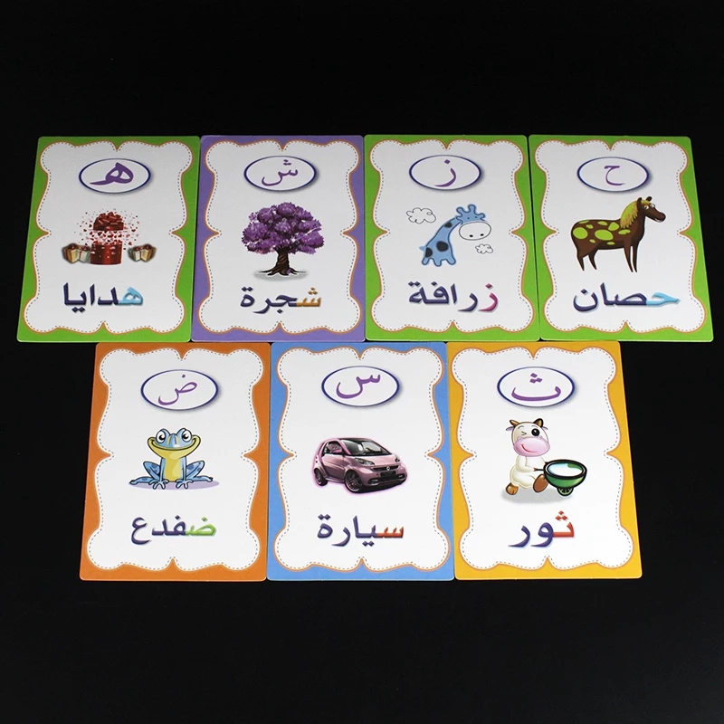 Carte éducatives alphabet arabe.
Apprendre la lecture en arabe.