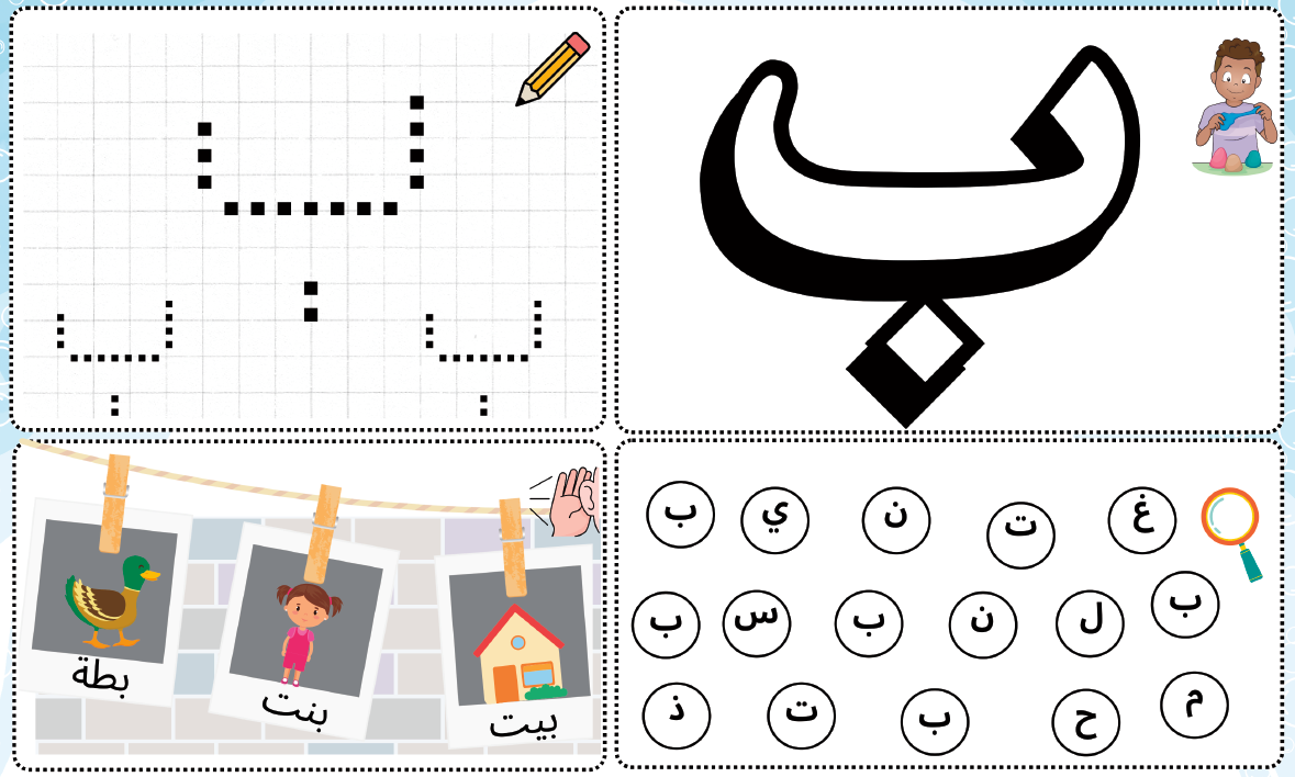 Apprendre la lecture en arabe : Etape 2, L’apprentissage des lettres arabes